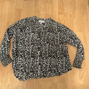 Apiece Apart Cotton Shirt. Black and White floral print